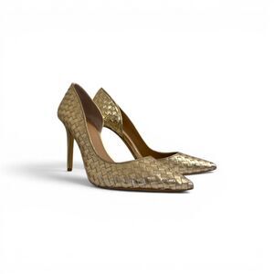 I.N.C. International Concepts Kenjay d'Orsay Pumps Gold Woven, New! Size 10